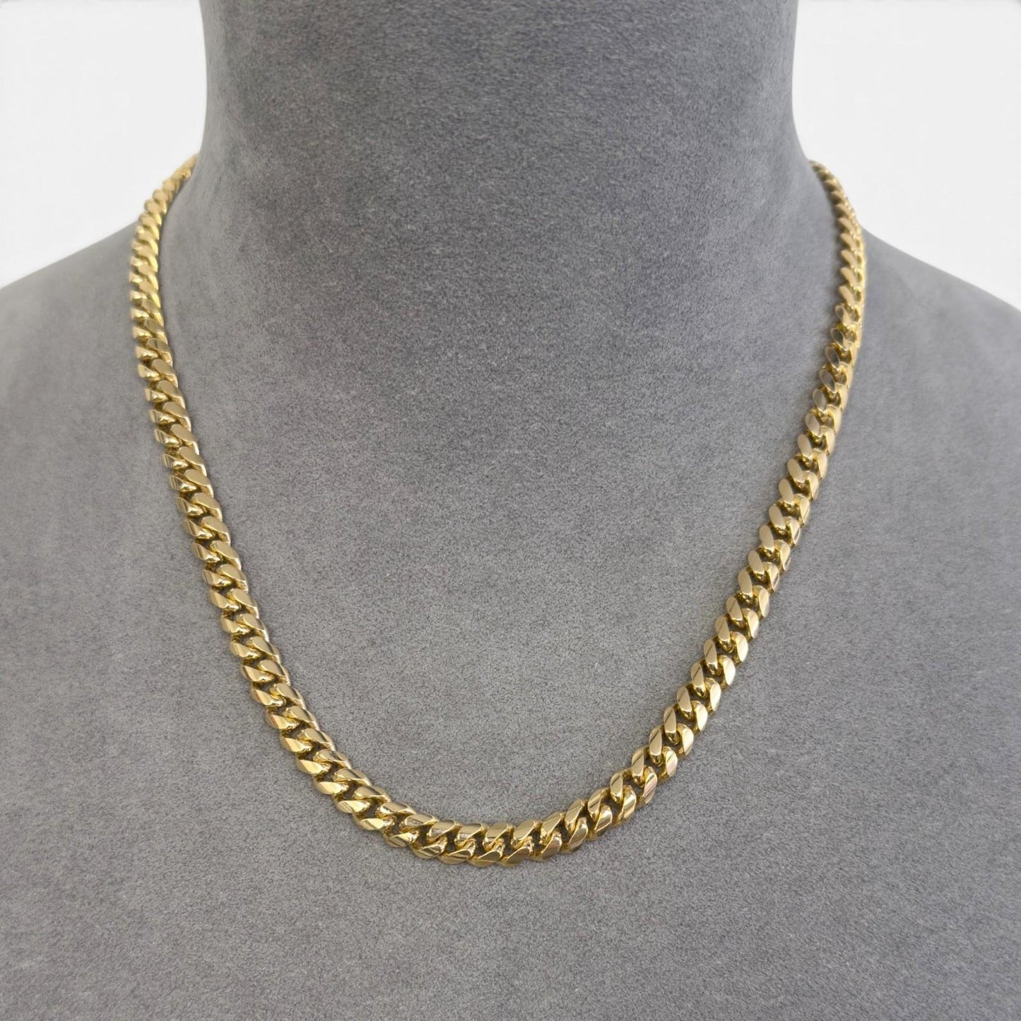 14k Yellow Gold Miami Cuban Link 6.7mm Chain Hidden Box Clasp Necklace 23" 56.9g