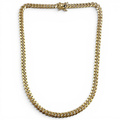 14k Yellow Gold Miami Cuban Link 6.7mm Chain Hidden Box Clasp Necklace 23" 56.9g