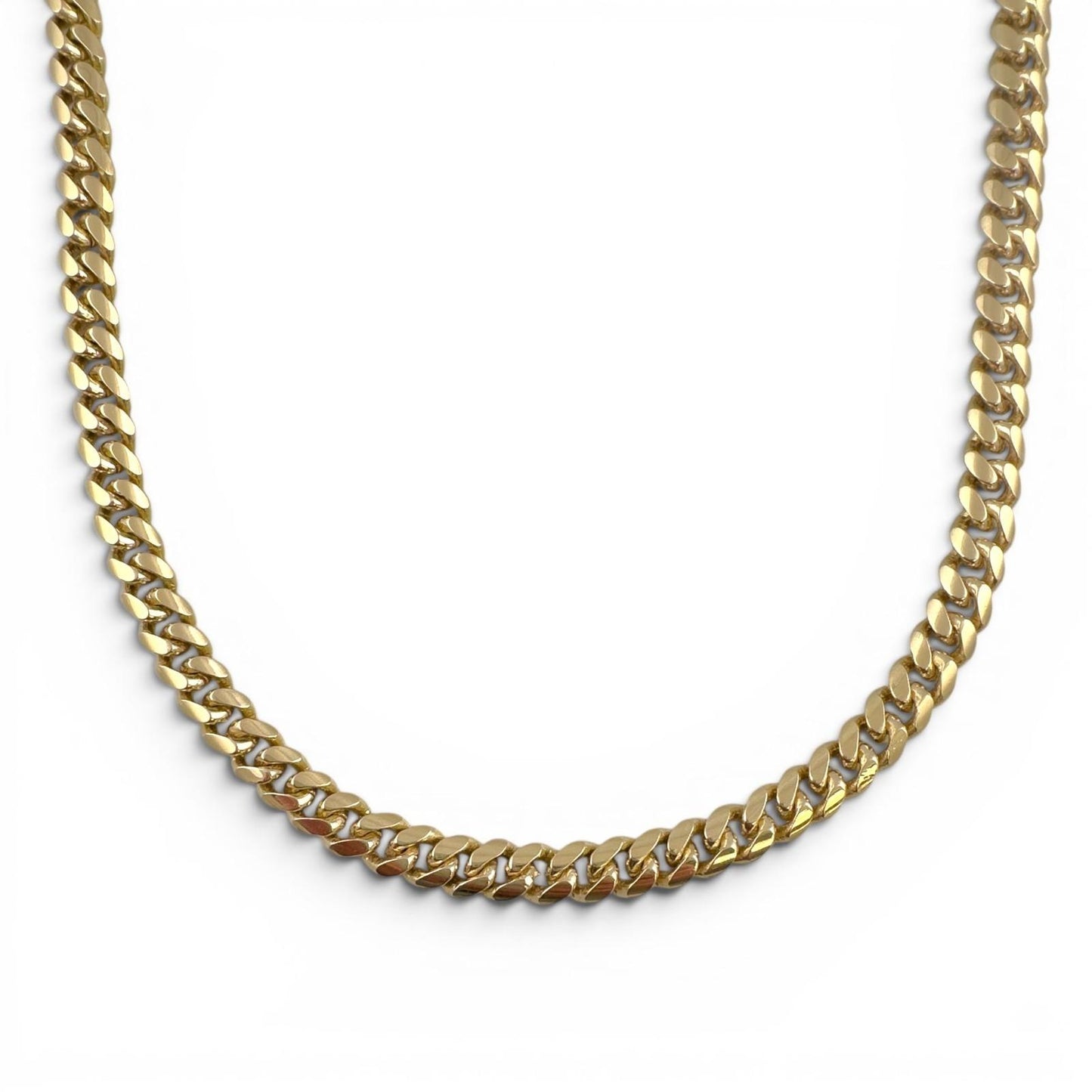 14k Yellow Gold Miami Cuban Link 6.7mm Chain Hidden Box Clasp Necklace 23" 56.9g