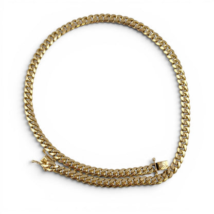 14k Yellow Gold Miami Cuban Link 6.7mm Chain Hidden Box Clasp Necklace 23" 56.9g