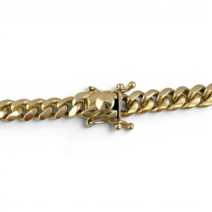 14k Yellow Gold Miami Cuban Link 6.7mm Chain Hidden Box Clasp Necklace 23" 56.9g