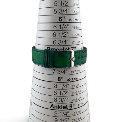 1976 Rolex Cellini 4048 18k White Gold Silver 30mm Square Green Strap Watch BOX
