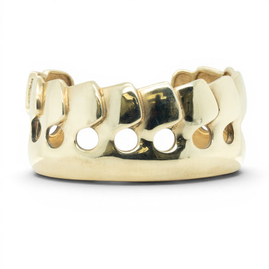Elizabeth Rand 18k Yellow Gold Sculptural Cuff Bracelet 117.3g 33.55mm HEAVY