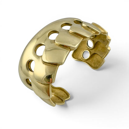 Elizabeth Rand 18k Yellow Gold Sculptural Cuff Bracelet 117.3g 33.55mm HEAVY