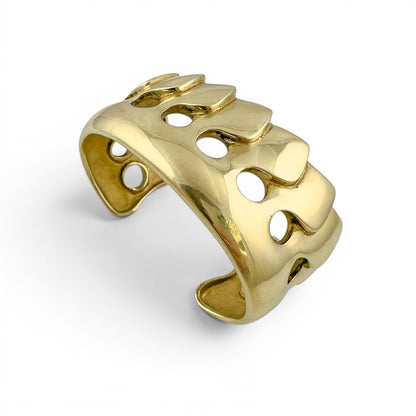 Elizabeth Rand 18k Yellow Gold Sculptural Cuff Bracelet 117.3g 33.55mm HEAVY