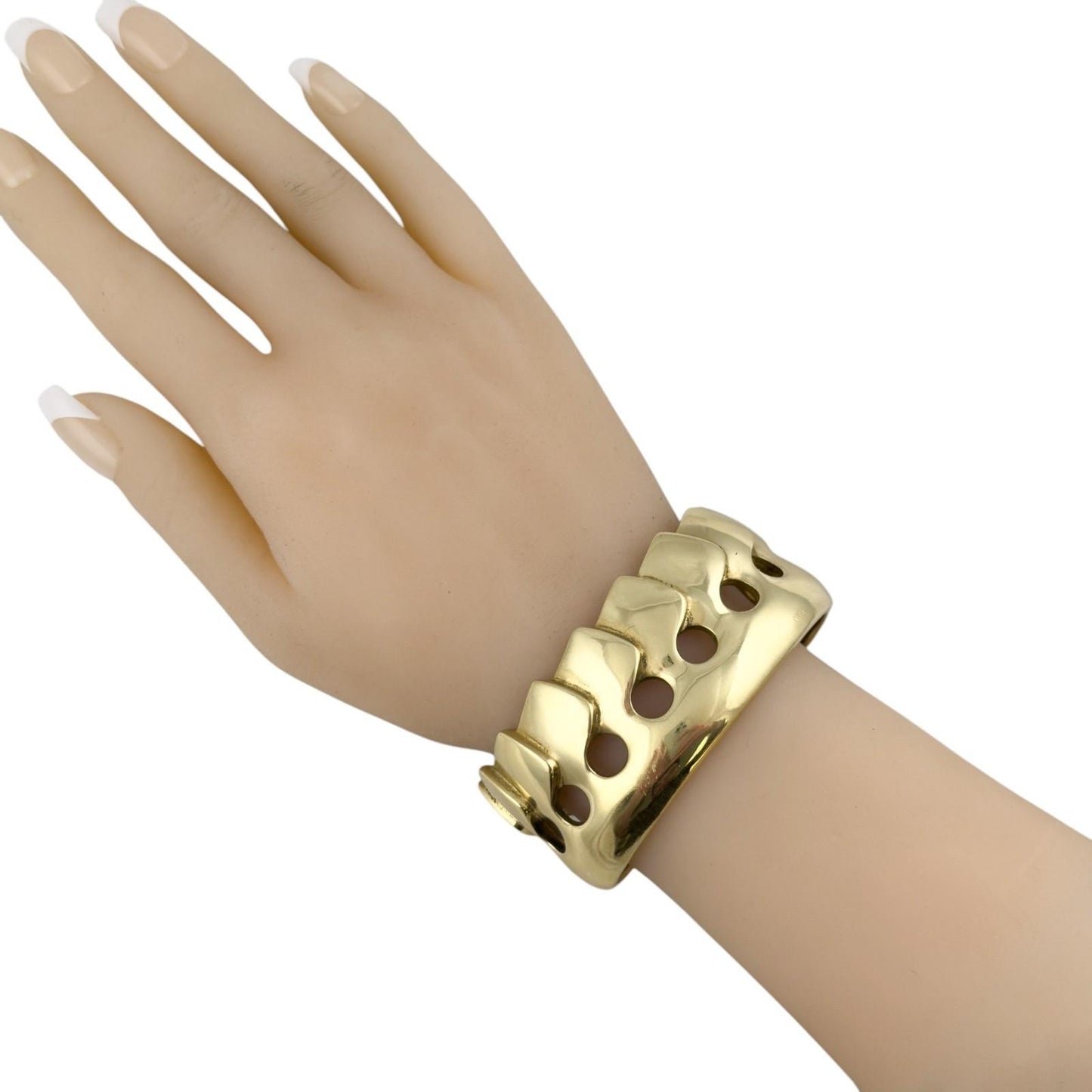 Elizabeth Rand 18k Yellow Gold Sculptural Cuff Bracelet 117.3g 33.55mm HEAVY