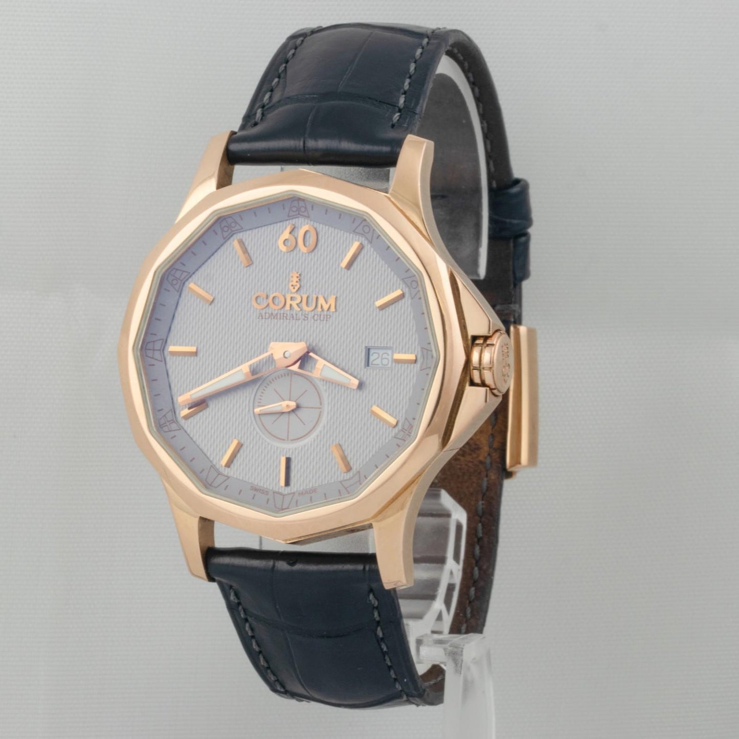 Corum Admiral's Cup Legend 42mm 395.101.55 FH12 Silver 18k Rose Gold BOX PAPERS