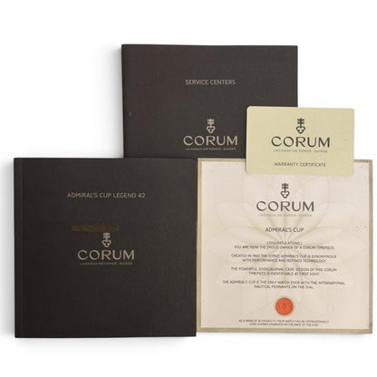 Corum Admiral's Cup Legend 42mm 395.101.55 FH12 Silver 18k Rose Gold BOX PAPERS