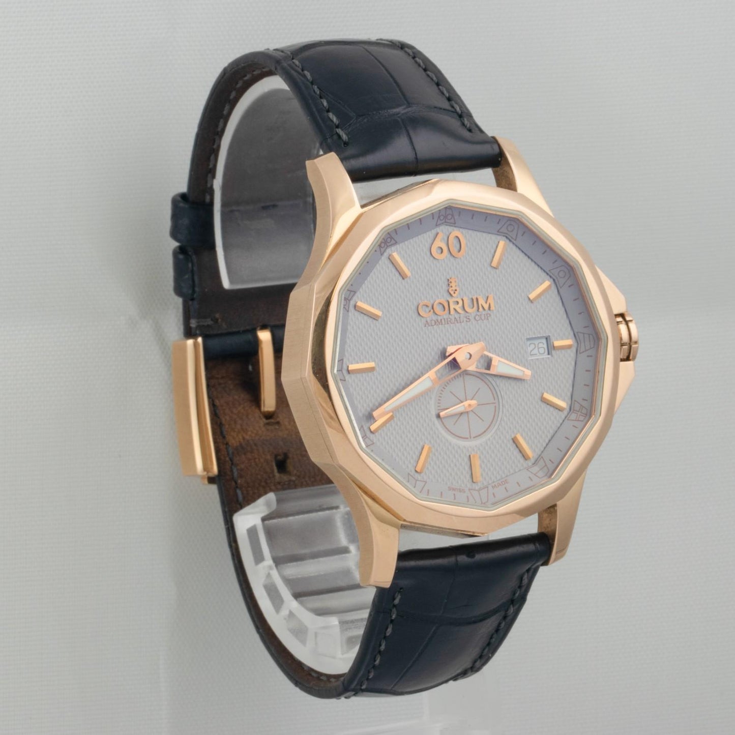 Corum Admiral's Cup Legend 42mm 395.101.55 FH12 Silver 18k Rose Gold BOX PAPERS