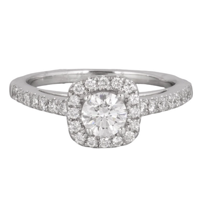 18k White Gold Faint Pinkish Brown Solitaire Diamond Ring 1.05ctw Size 7 GIA