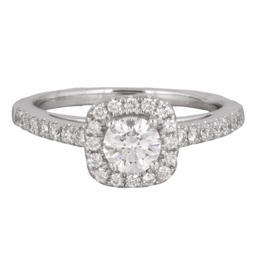 18k White Gold Faint Pinkish Brown Solitaire Diamond Ring 1.05ctw Size 7 GIA