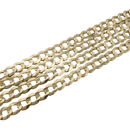 14k Yellow Gold Flat Cuban Curb Link 5.60mm Chain Necklace 24" 20.2g ITALY
