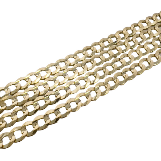 14k Yellow Gold Flat Cuban Curb Link 5.60mm Chain Necklace 24" 20.2g ITALY