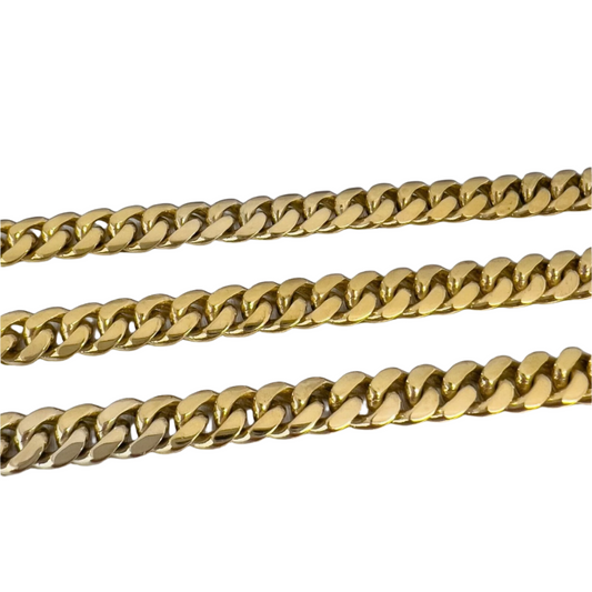 14k Yellow Gold Miami Cuban Link 8.00mm Chain Necklace 22.5" 98.3g HEAVY