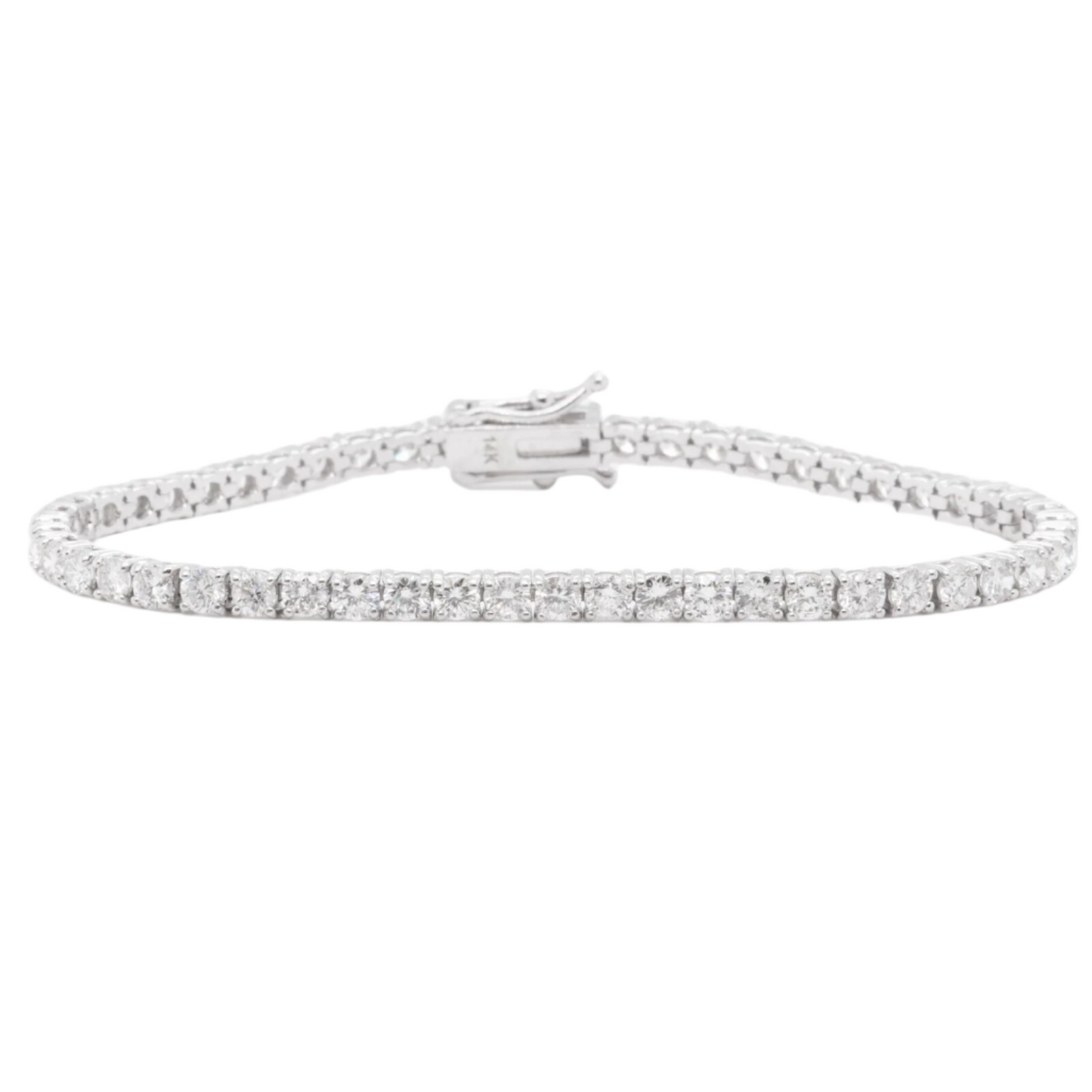 14k White Gold Diamond 53 Stone Tennis Bracelet 5.63ctw G SI1 7.00"