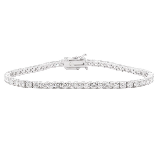 14k White Gold Diamond 53 Stone Tennis Bracelet 5.63ctw G SI1 7.00"