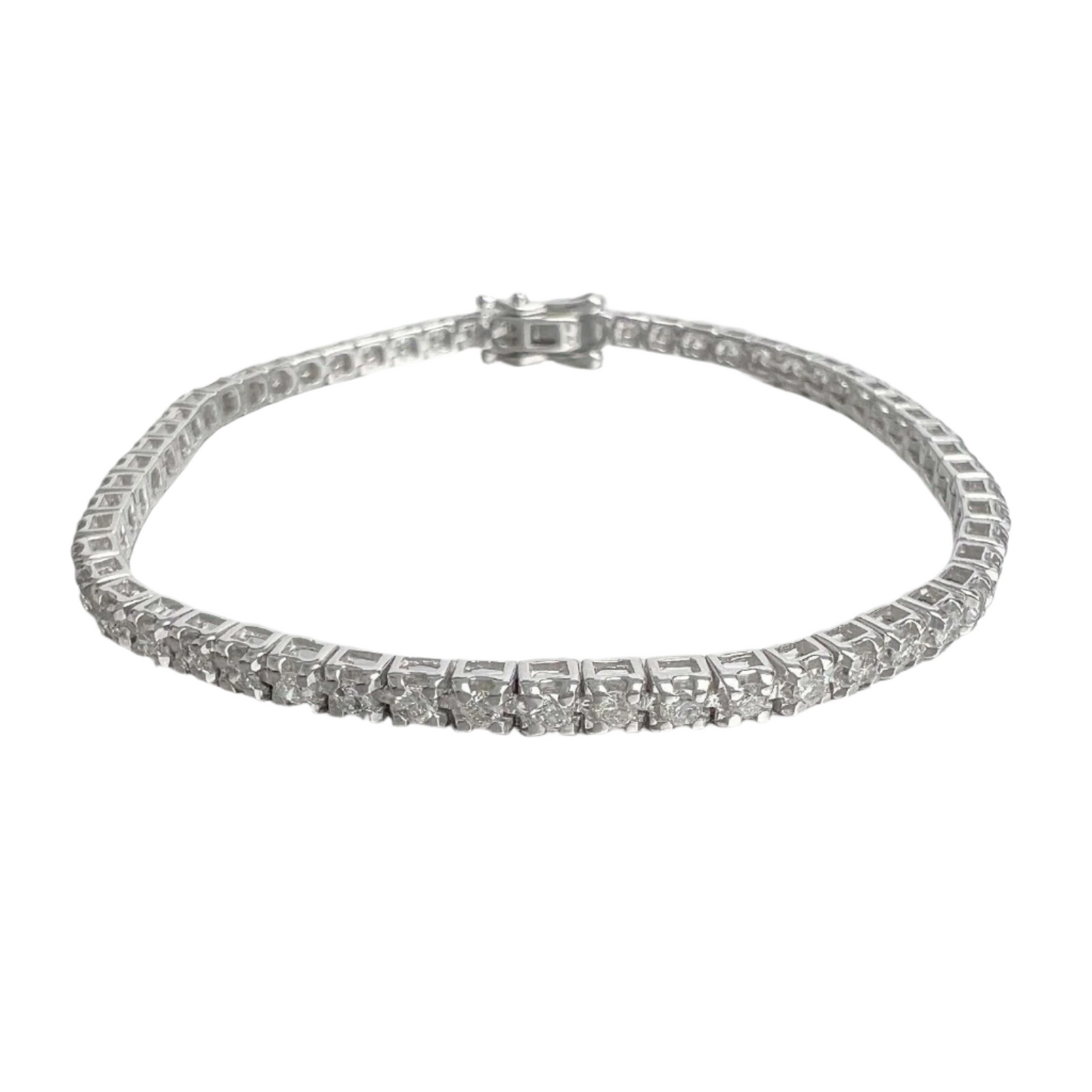 14k White Gold Diamond Tennis Bracelet 1.12ctw G SI2 7.5" 10.9g