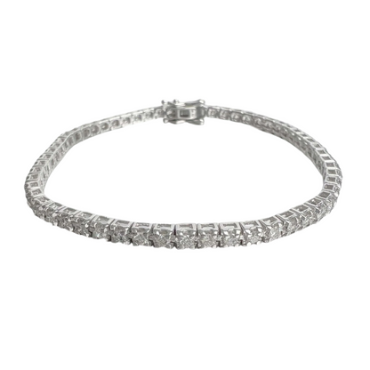 14k White Gold Diamond Tennis Bracelet 1.12ctw G SI2 7.5" 10.9g