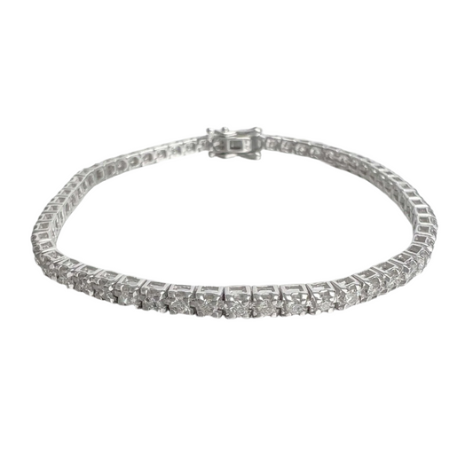 14k White Gold Diamond Tennis Bracelet 1.12ctw G SI2 7.5" 10.9g