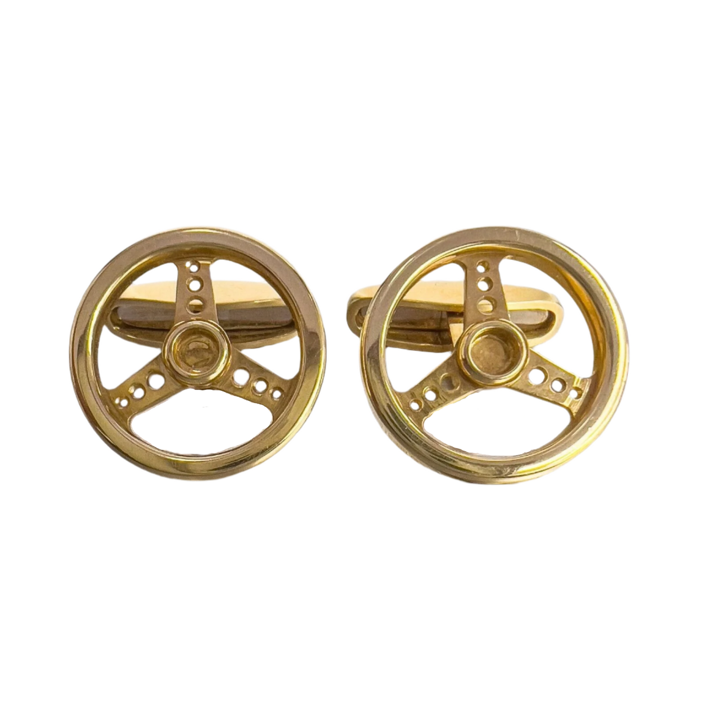 Chopard 18k Yellow Gold Steering Wheel Men's Cufflinks 16g VINTAGE