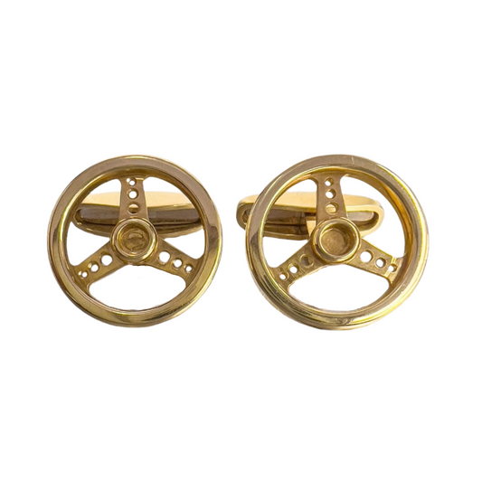 Chopard 18k Yellow Gold Steering Wheel Men's Cufflinks 16g VINTAGE