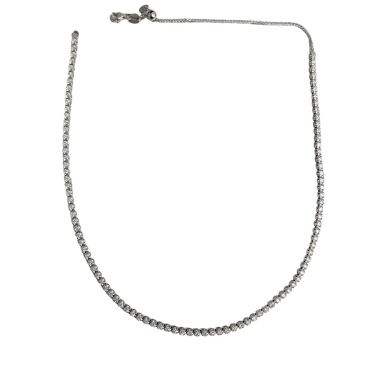 14k White Gold Round Diamond Tennis Necklace 1.80ctw G VS2 15"