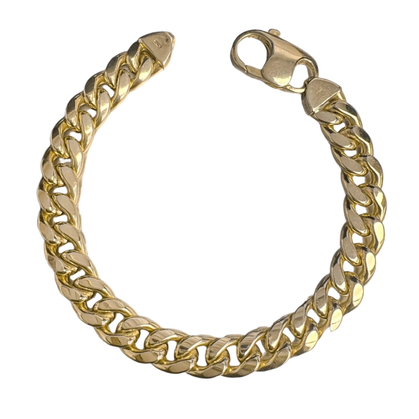 14k Yellow Gold Miami Cuban Semi-Solid Link 9.50mm Bracelet 8.25" 26.7g ITALY