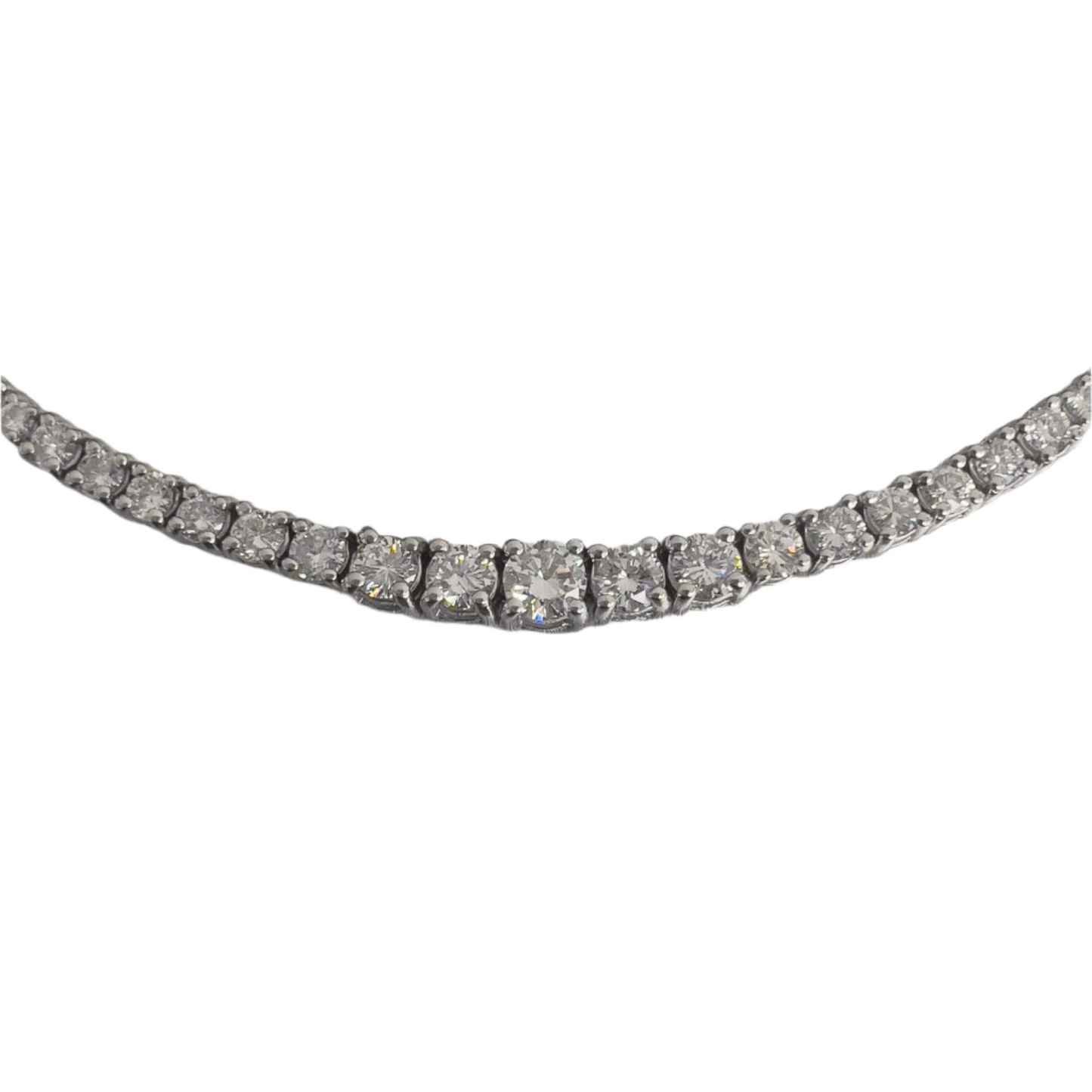 14k White Gold Diamond Graduated Tennis Necklace 7.90ctw G VS2-SI1 17.25"