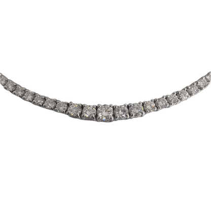 14k White Gold Diamond Graduated Tennis Necklace 7.90ctw G VS2-SI1 17.25"
