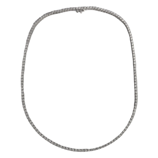 14k White Gold Diamond Tennis Necklace 7.10ctw G VS2-SI1 17"