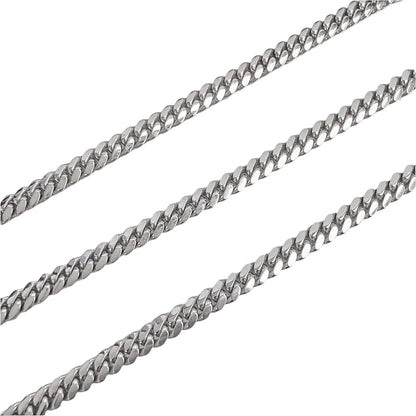 14k White Gold Cuban Link 5.00mm Chain Necklace 24" 48.2g