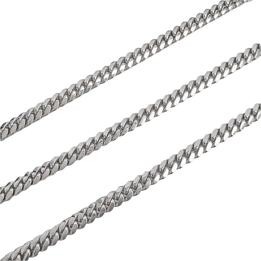 14k White Gold Cuban Link 5.00mm Chain Necklace 24" 48.2g