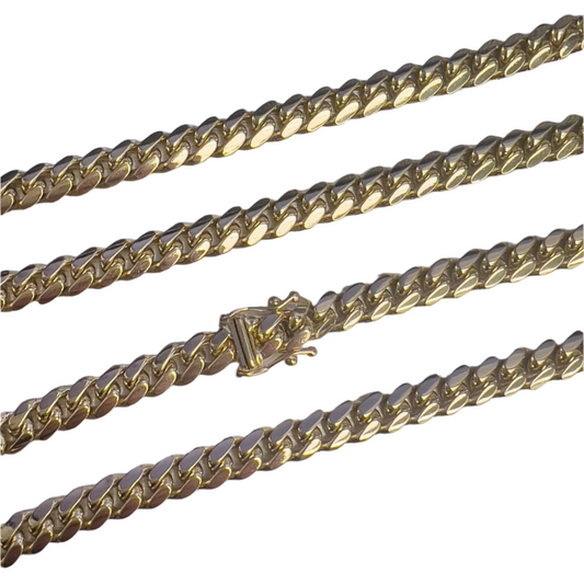 14k Yellow Gold Miami Cuban Link Chain Hidden Clasp Necklace 24.5" 67.6g