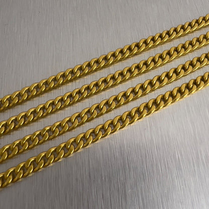 .999 24k Yellow Gold Miami Cuban Link 4.2mm Chain Necklace 25" 48.7g