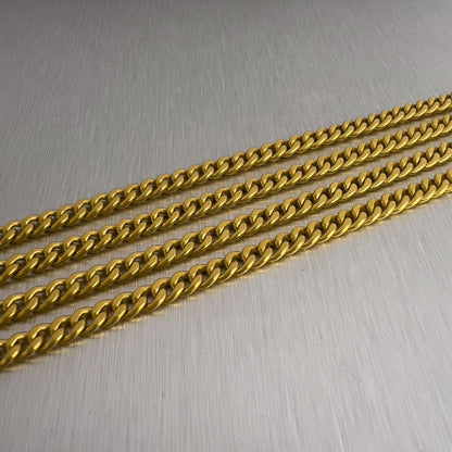 .999 24k Yellow Gold Miami Cuban Link 4.2mm Chain Necklace 25" 48.7g