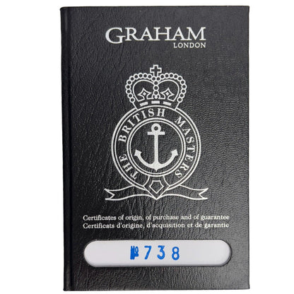 Graham Chronofighter RAC 2CRBS Silver Dial Black Leather 43mm Watch BOX PAPERS