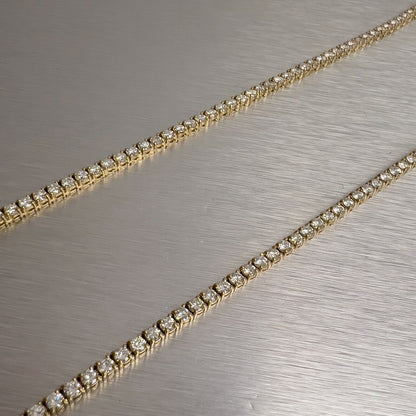 14k Yellow Gold Diamond Tennis Necklace 8.50ctw G SI1 18.25"