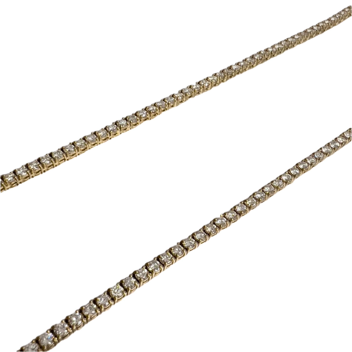 14k Yellow Gold Diamond Tennis Necklace 8.50ctw G SI1 18.25"