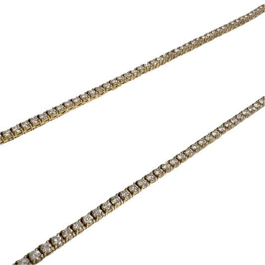 14k Yellow Gold Diamond Tennis Necklace 8.50ctw G SI1 18.25"