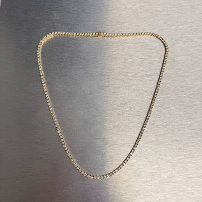 14k Yellow Gold Diamond Tennis Necklace 8.50ctw G SI1 18.25"