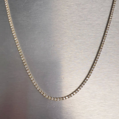 14k Yellow Gold Diamond Tennis Necklace 8.50ctw G SI1 18.25"