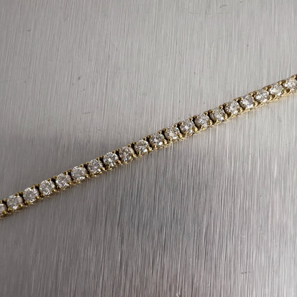 14k Yellow Gold Diamond Tennis Necklace 8.50ctw G SI1 18.25"