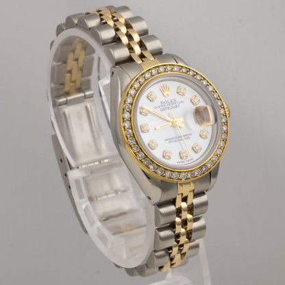 1979 Rolex DateJust 6917 18k Yellow Gold & Stainless MOP Diamond Dial 26mm Watch