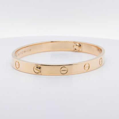 2011 Cartier Love 18k Yellow Gold Bangle Bracelet Size 17 BOX & CERTIFICATE