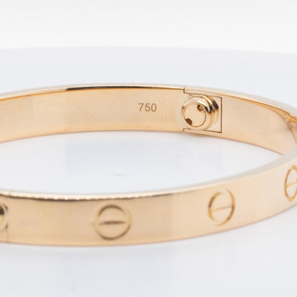 2011 Cartier Love 18k Yellow Gold Bangle Bracelet Size 17 BOX & CERTIFICATE