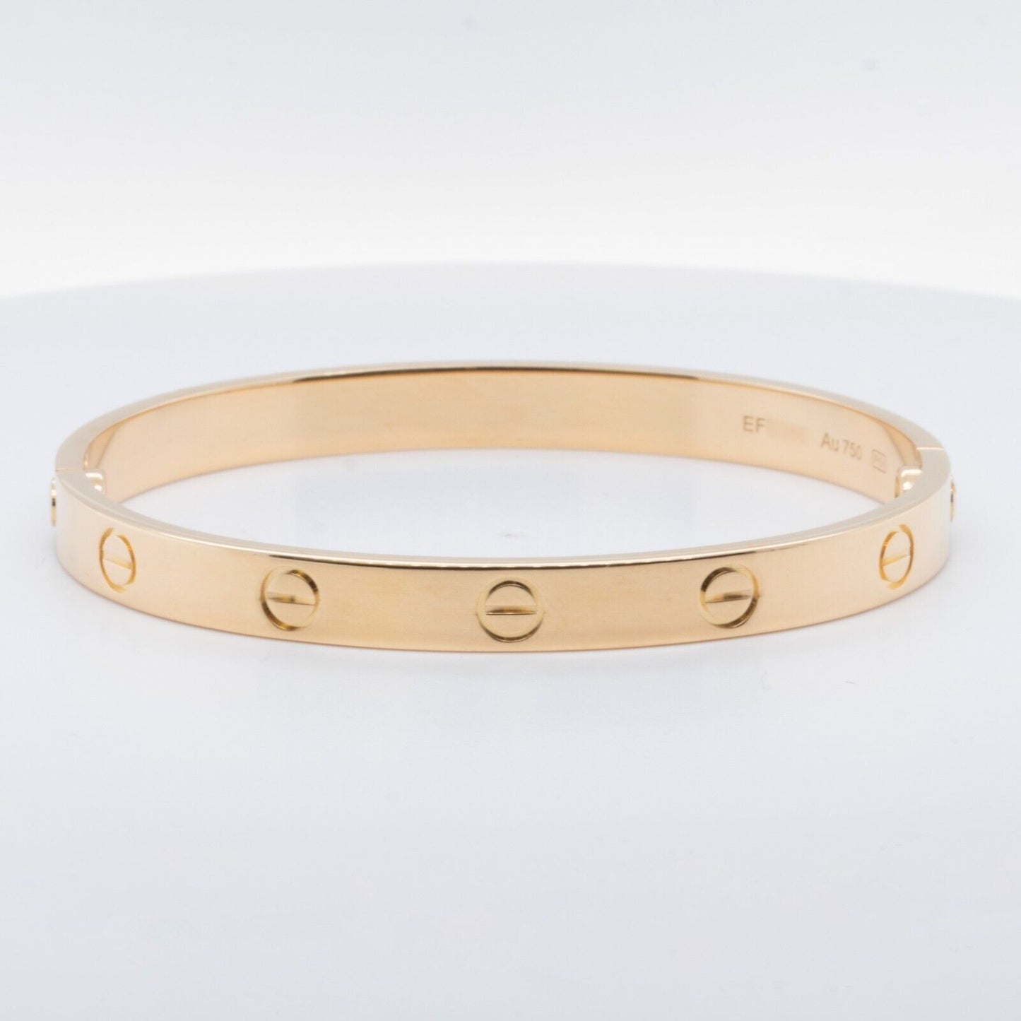 2017 Cartier Love 18k Yellow Gold Bangle Bracelet Size 17 BOX & CERTIFICATE