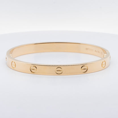 2017 Cartier Love 18k Yellow Gold Bangle Bracelet Size 17 BOX & CERTIFICATE