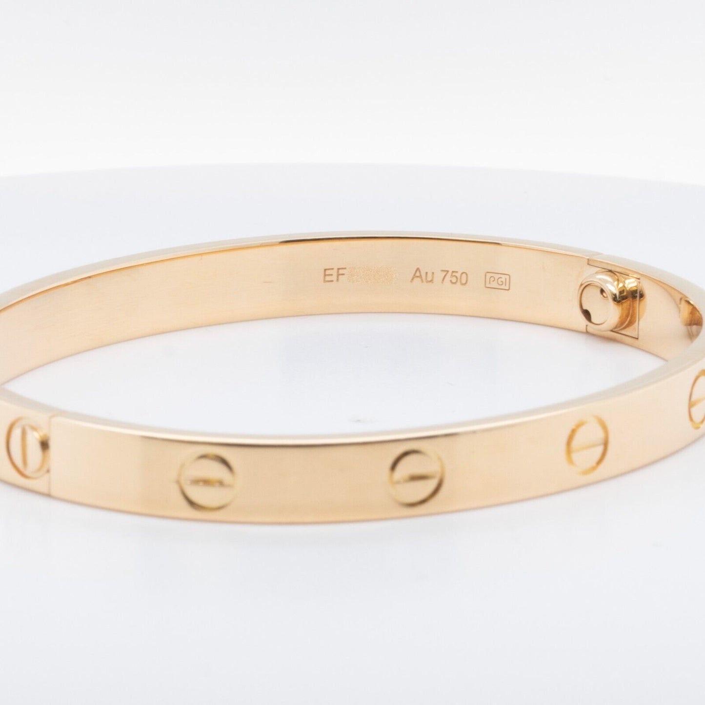 2017 Cartier Love 18k Yellow Gold Bangle Bracelet Size 17 BOX & CERTIFICATE