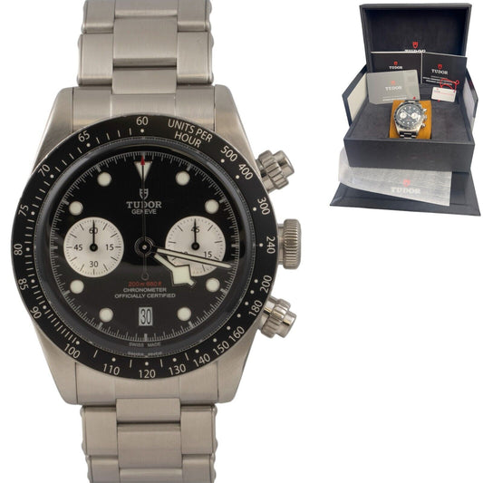 Tudor Black Bay 79360N Reverse Panda Stainless Steel 41mm Watch BOX CARD + STRAP