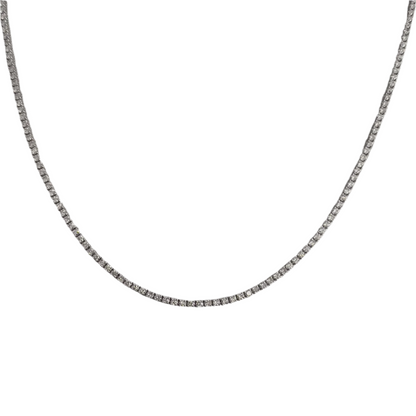 14k White Gold Diamond Tennis Necklace 3.68ctw F-G SI1 16.5"